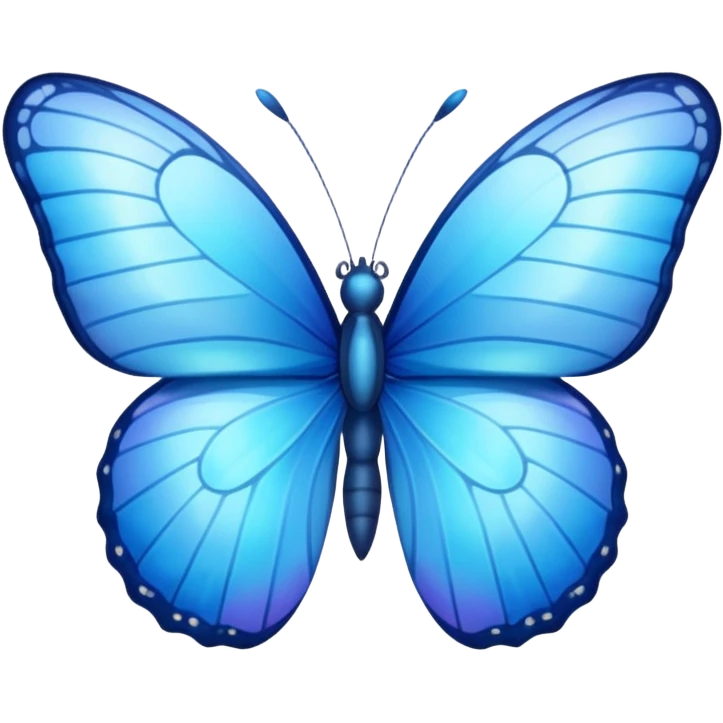 Straight butterfly Blue emoji
