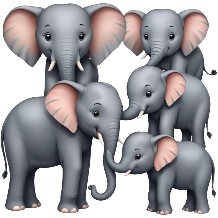 lovely elephants family emoji