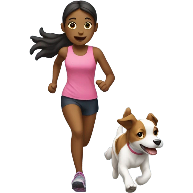 Runing girl with dog  emoji