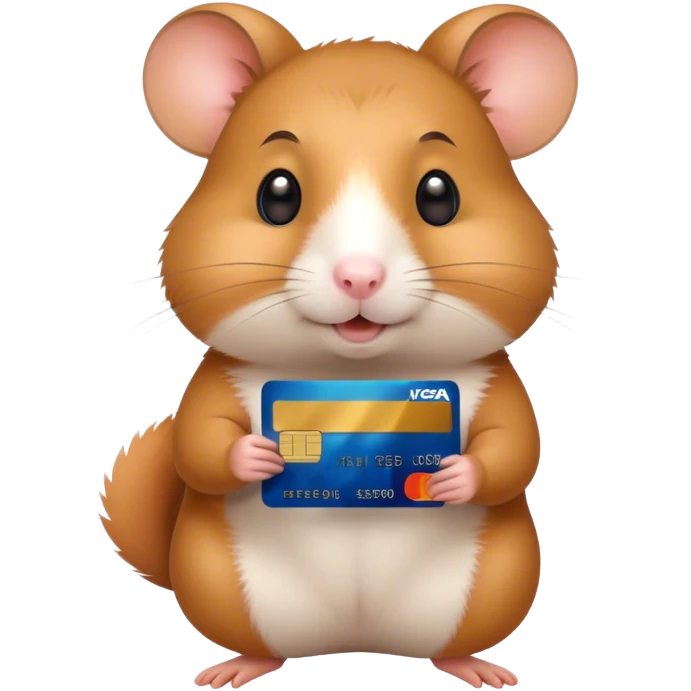 hamster with credit card emoji