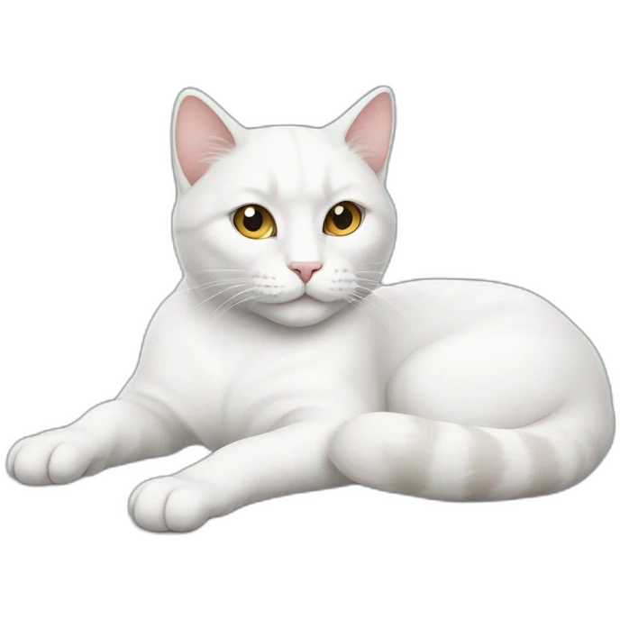 white cat lazing around emoji
