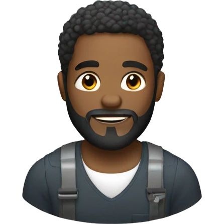 black man with a beard working on a car  emoji