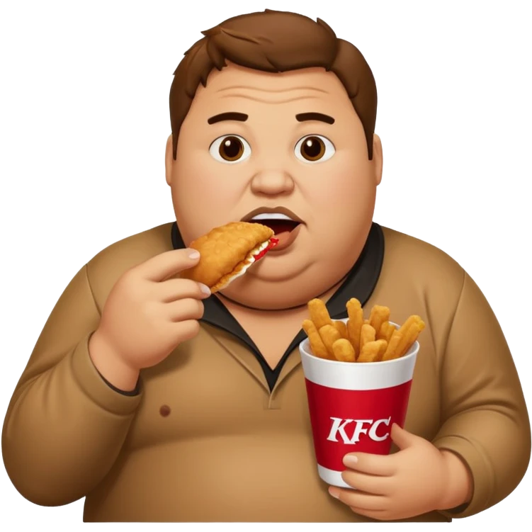 A fat guy eating kfc  emoji