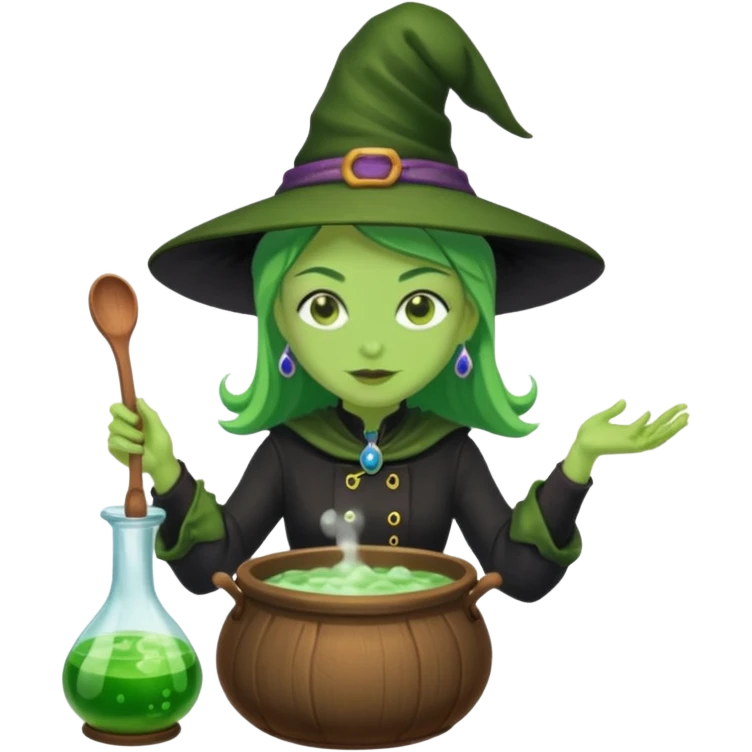 green witch cooking potion emoji