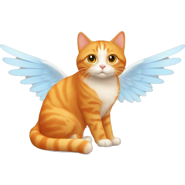 orange cat with halo and wings emoji