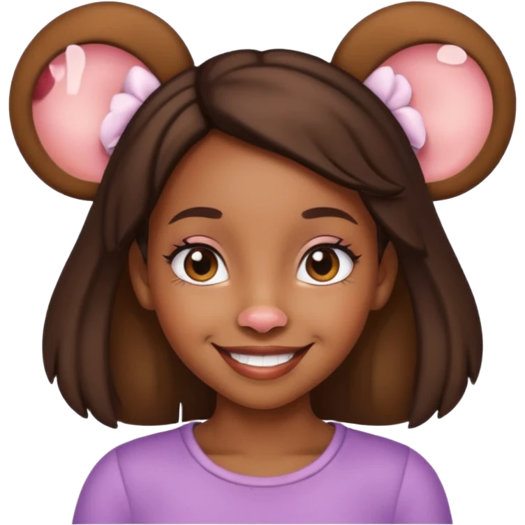 black girl with mouse ears emoji