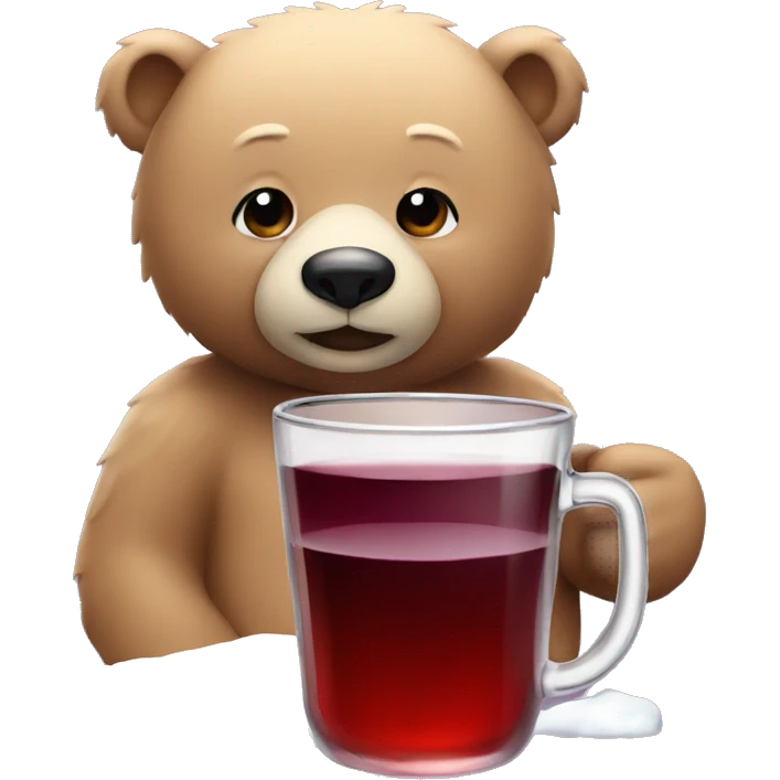 Bear with mulled wine  emoji