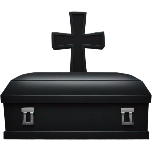 a black coffin with a cross emoji