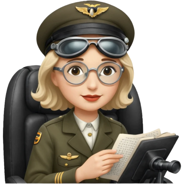 Helen keller reading braille and flying a plane emoji