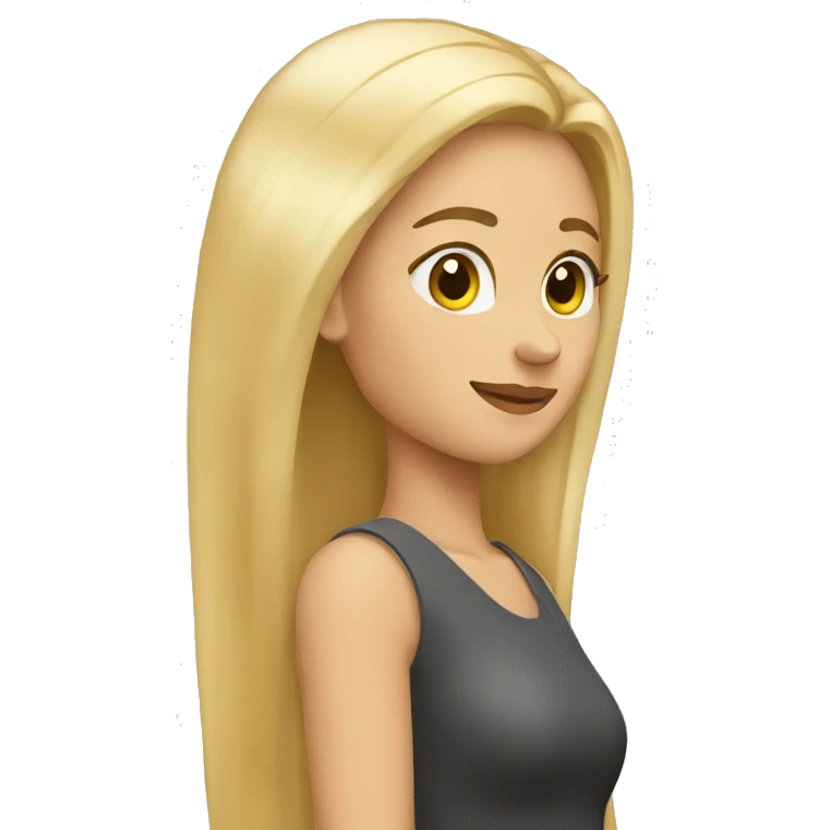 mujer rubia pelo largo emoji