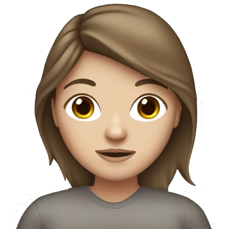 White girl with brown hair wearing a face mask emoji