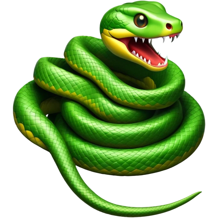 Coiled snake with fangs emoji