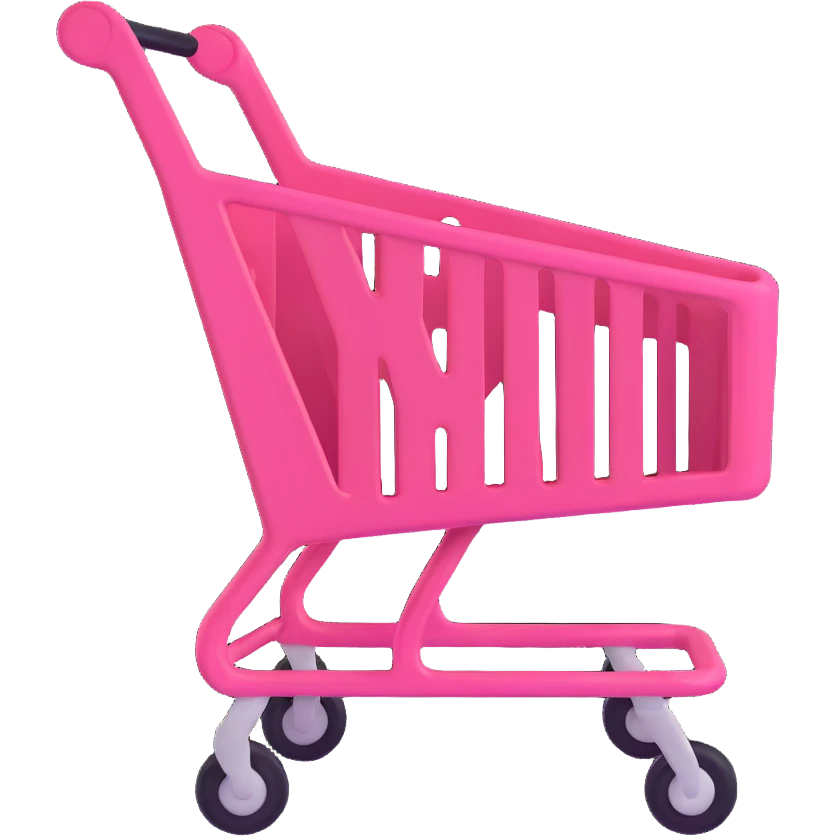 pink shopping cart, variation 4 emoji