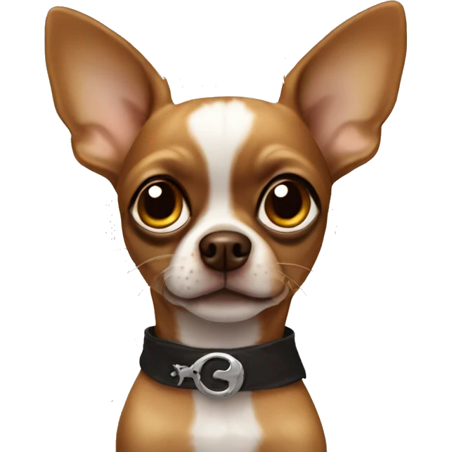 Brown chihuahua with pirate eye patch on left eye emoji