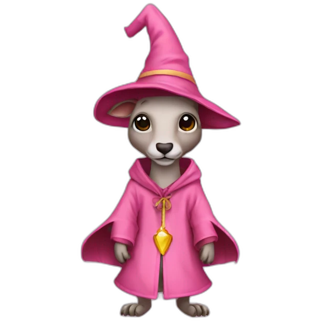 kangaroo pink Wizard clothe emoji