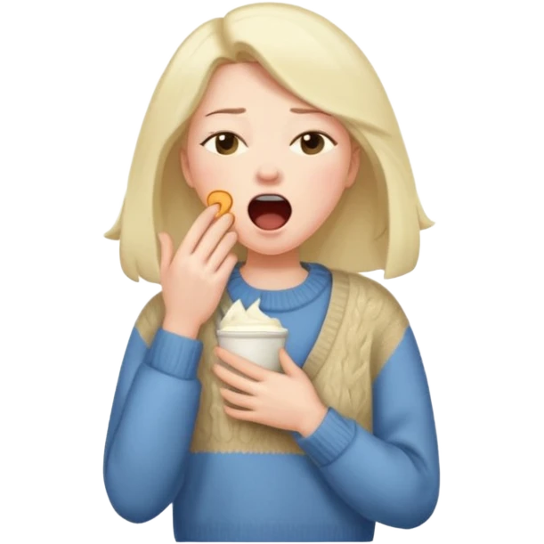 yawning woman in sweater emoji