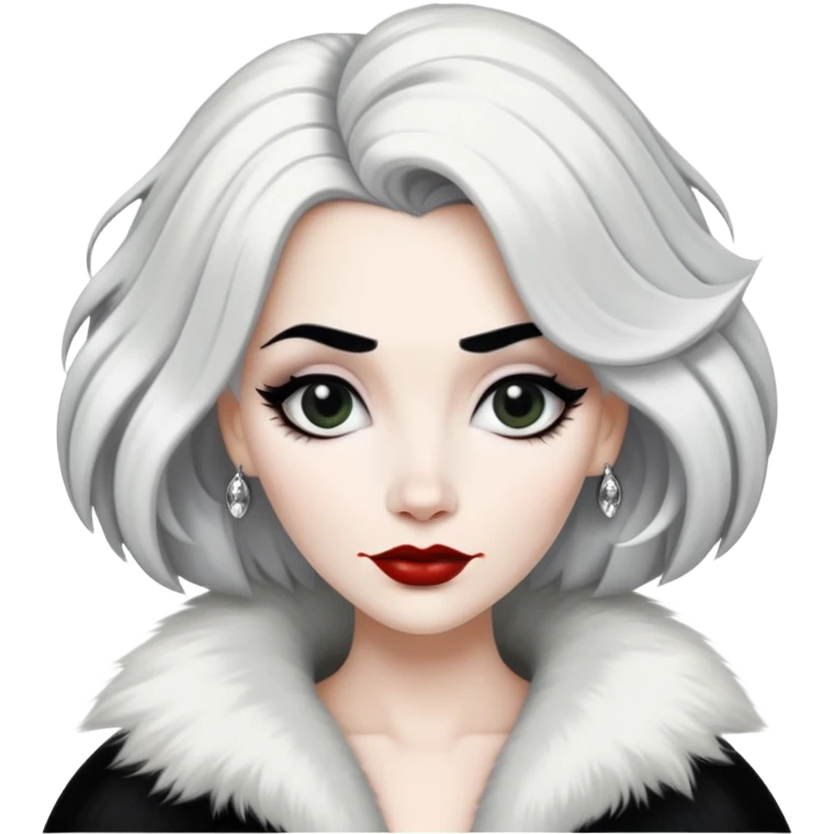 Cruella de Vil with black and white hair emoji