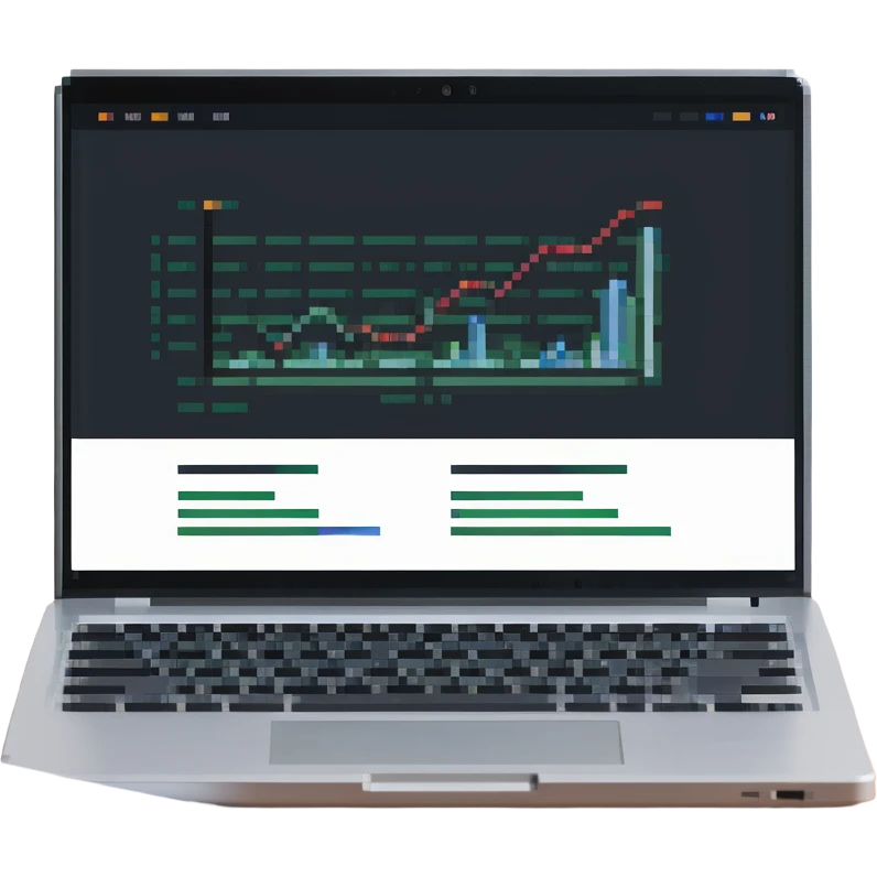 open laptop showing a pitch deck emoji