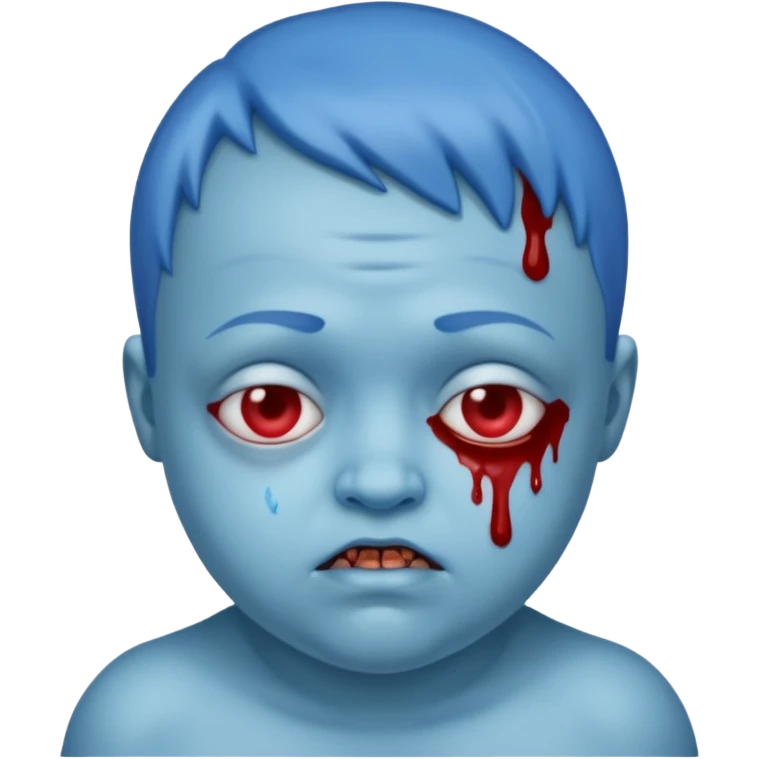 make a blue guy with down syndrome and coverd with boogers and blood emoji