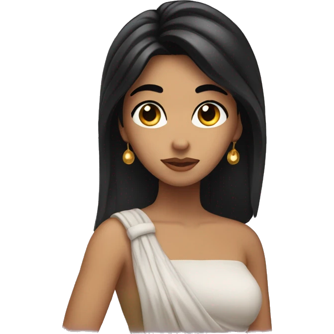 greek girl with black hair blowing kiss emoji