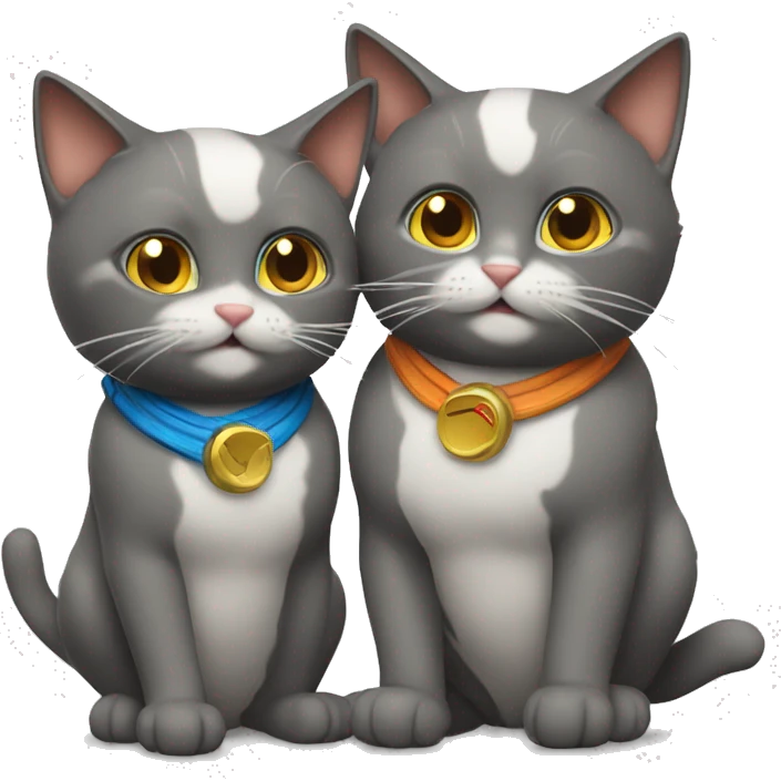 two cats gaming together emoji