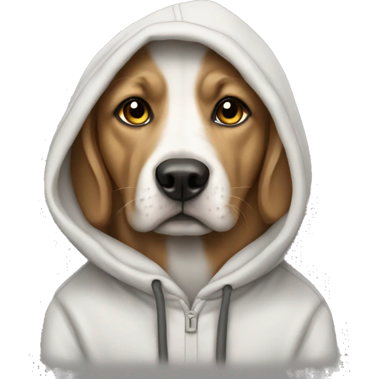 Dog wearing a hoodie  emoji