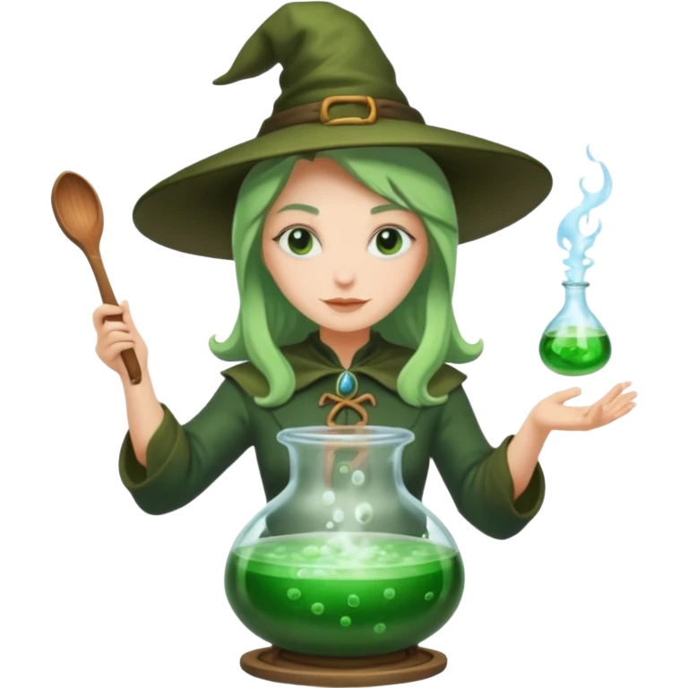 green witch cooking potion emoji