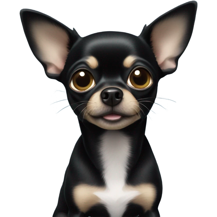 A black small runt chihuahua  emoji