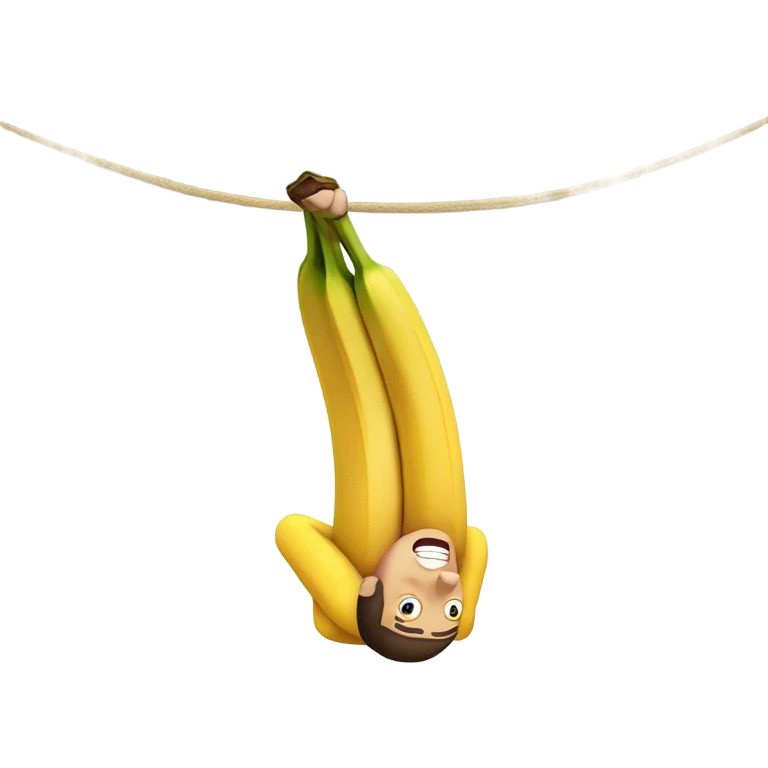 man upside down eating bananas emoji