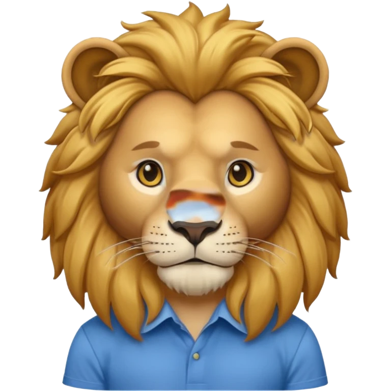 un leon con polito celeste emoji
