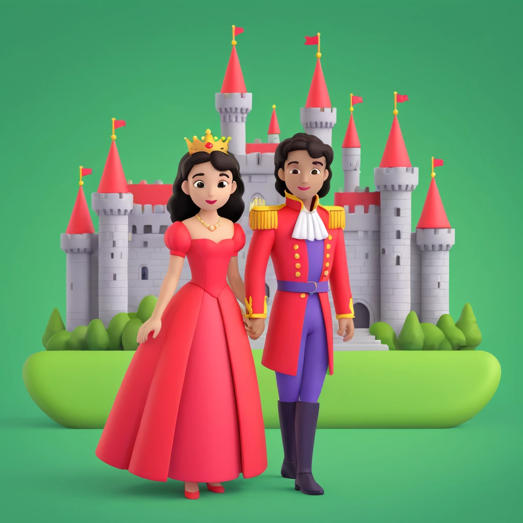 prince in red dress, royal castle background emoji