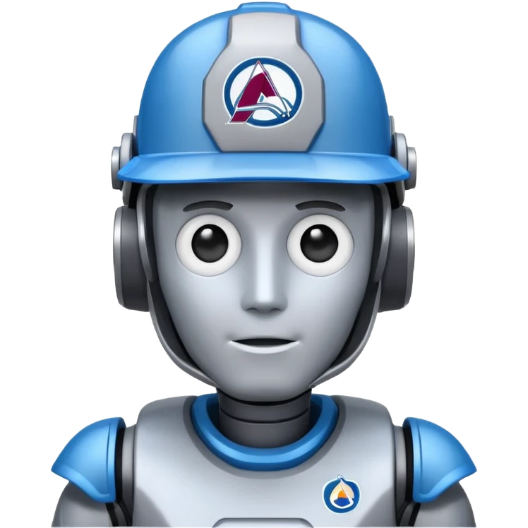 Engineer robot with colorado avalanche hat emoji
