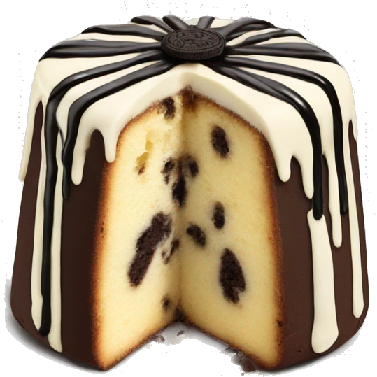 Oreo panettone, white chocolate drip emoji
