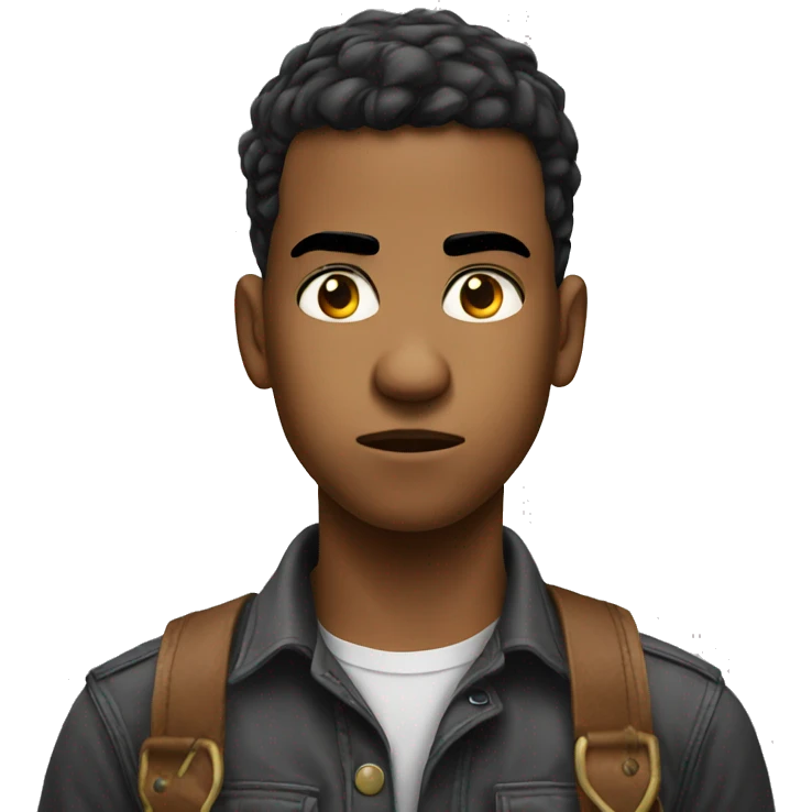 young man angry with a bandana around neck emoji