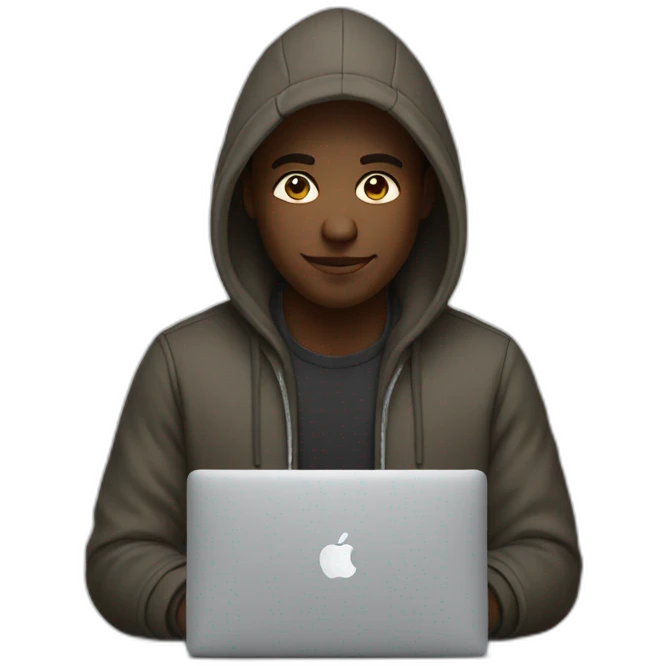 designer with hoodie and a macbook emoji