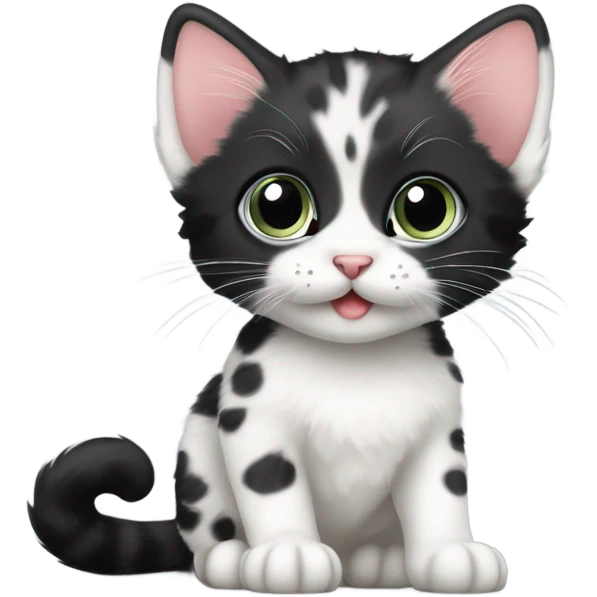 black and white spotted kitten  emoji