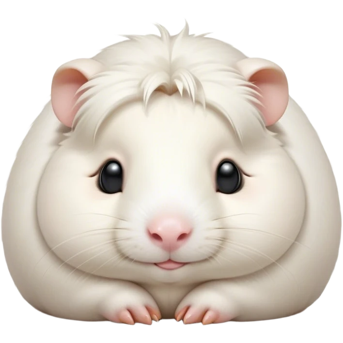 Meme-Worthy Cute Sleeping White Guinea Pig Portrait Emoji, Head resting peacefully with a contented smile, showcasing a delightfully chubby build and a luxuriously soft pure white coat, eyes shut in a serene, cozy nap, Simplified yet hilariously adorable features, highly detailed, glowing with a soft, drowsy light, high shine, relaxed and utterly lovable, stylized with an air of playful laziness, bright and heartwarming, soft glowing outline, capturing the essence of a comically sleepy guinea pig, so meme-worthy it feels like it could instantly become the next viral sensation of adorable slumber! emoji