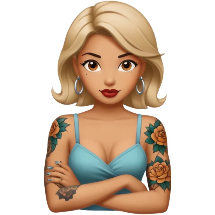 in arm pin-up tattoo all-over emoji