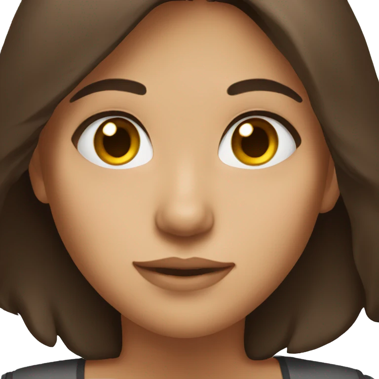 A brunette with brown eyes emoji