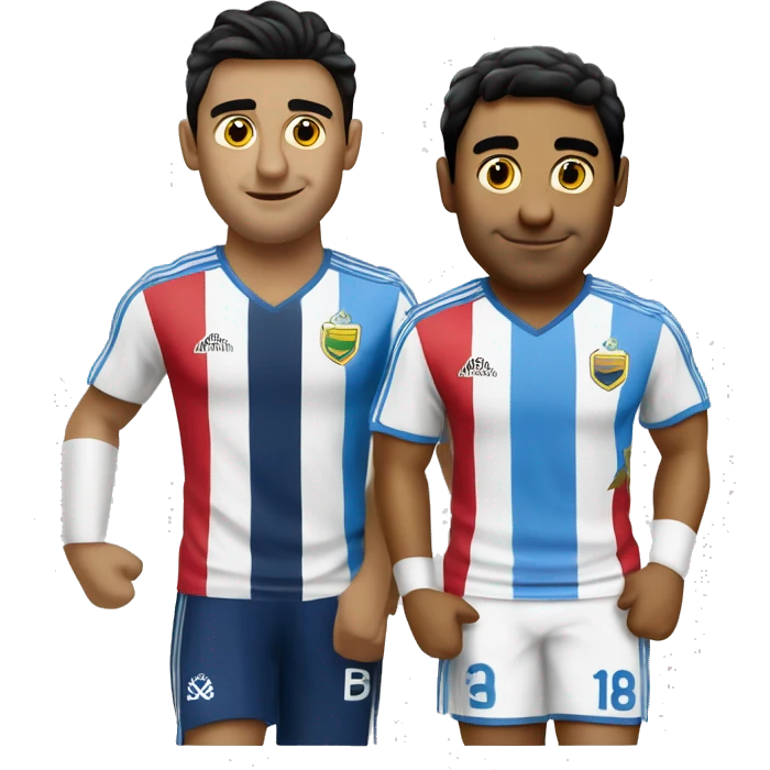 Genenera dos amigos uno Uruguayo y otro colombiano que este juntos listo para un partido entre selecciones emoji