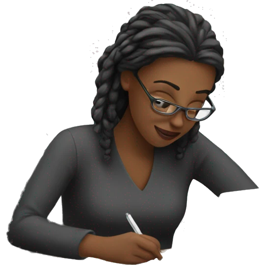 a woman writing an email emoji