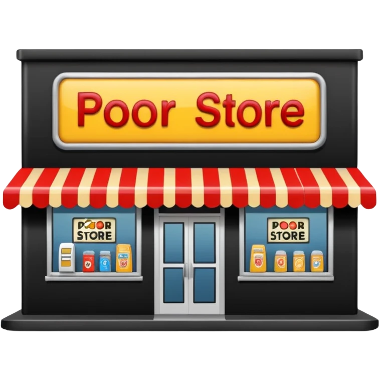Convenience store named poor store and more emoji