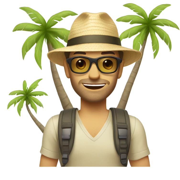 Caucasian tropical vacation  emoji