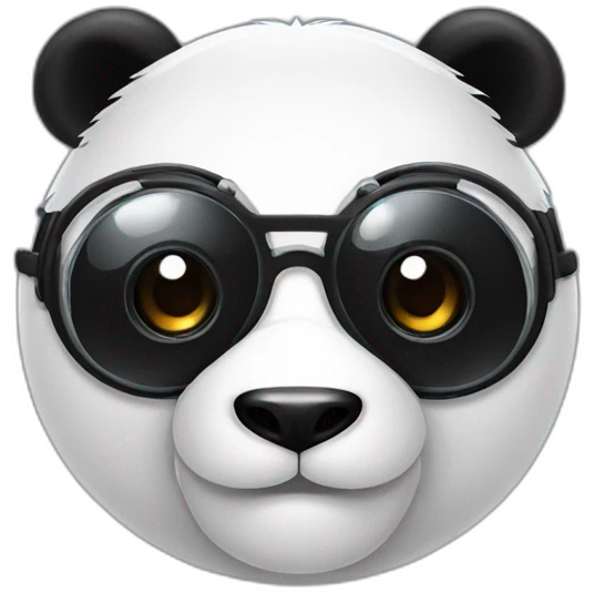 panda with a monocle with headphone emoji