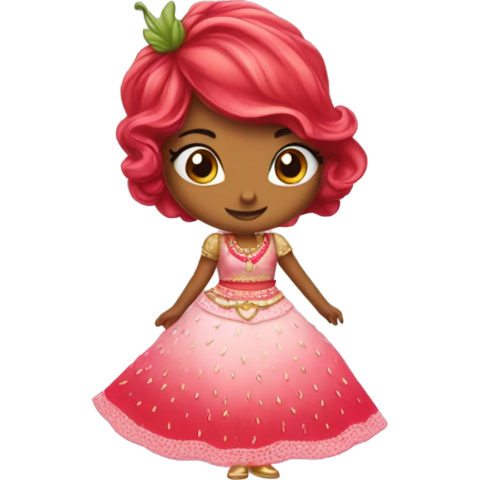 strawberry shortcake in a lehenga  emoji
