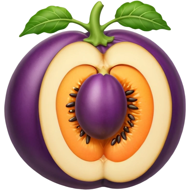 Eggplant inside a peach emoji