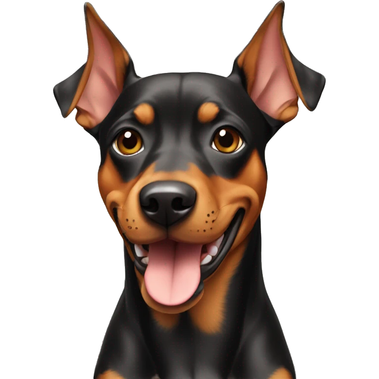 smiley German Pinscher with floppy ears emoji