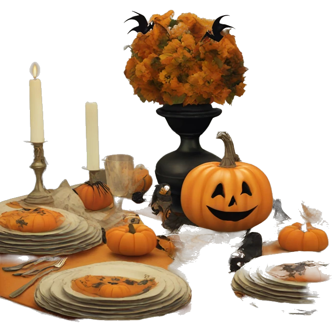 Vintage Halloween table emoji