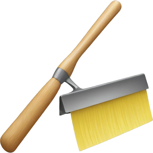 squeegee with long wooden handle emoji