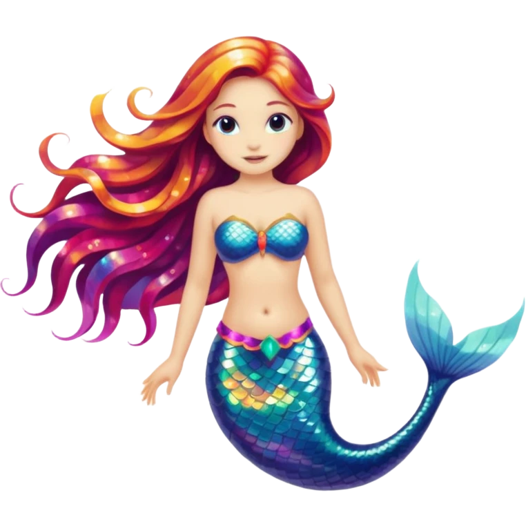 mermaid emoji, simple, colorful emoji